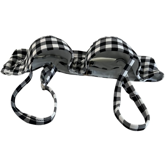NWT Adore Me Vivien Contour black white gingham bikini 38D top & large bottom - Picture 11 of 16